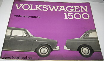 1963 Volkswagen VW 1500 Instruktionsbok