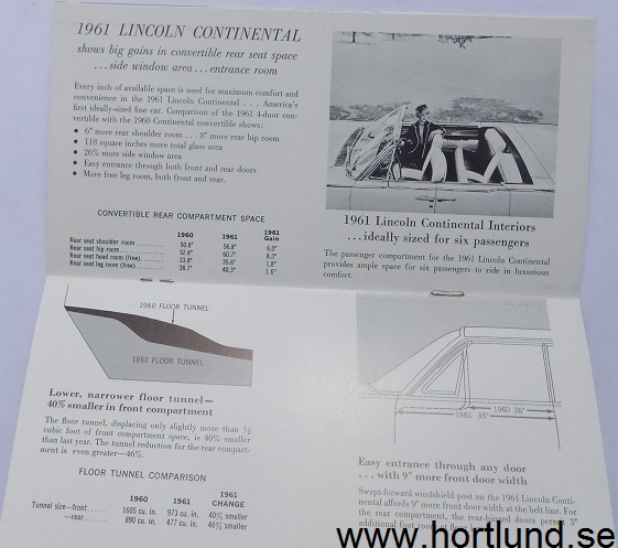 1961 Lincoln Continental Confidential Preview broschyr - 3