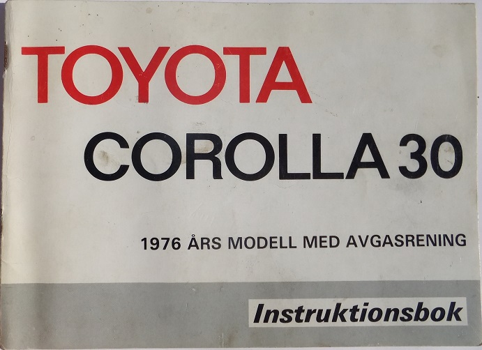 1976 Toyota Corolla 30 Instruktionsbok