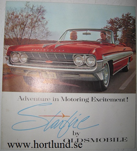1961 Oldsmobile Starfire färgbroschyr folder