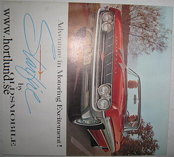1961 Oldsmobile Starfire färgbroschyr folder