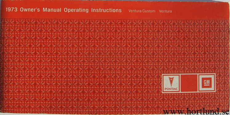 1973 Pontiac Owner's Manual Ventura