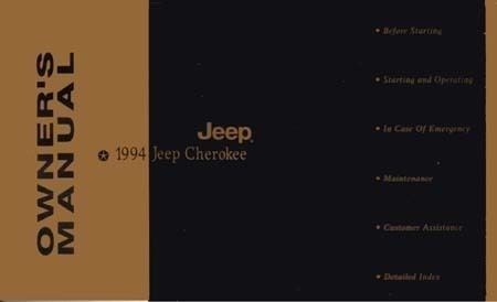 1994 Jeep Cherokee Owner's Manual