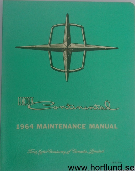 1964 Lincoln Continental Maintenance Manual