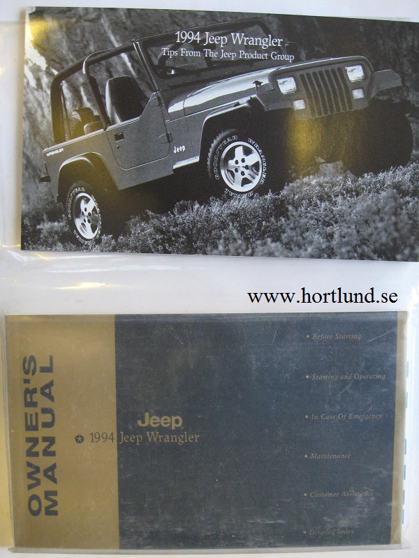  - 1994 Jeep Wrangler Owner's Manual