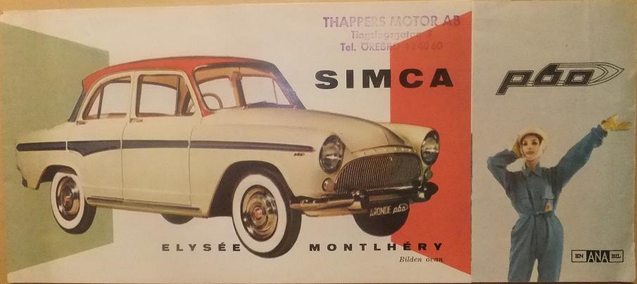 1959 Simca Aronde P60 folder svensk
