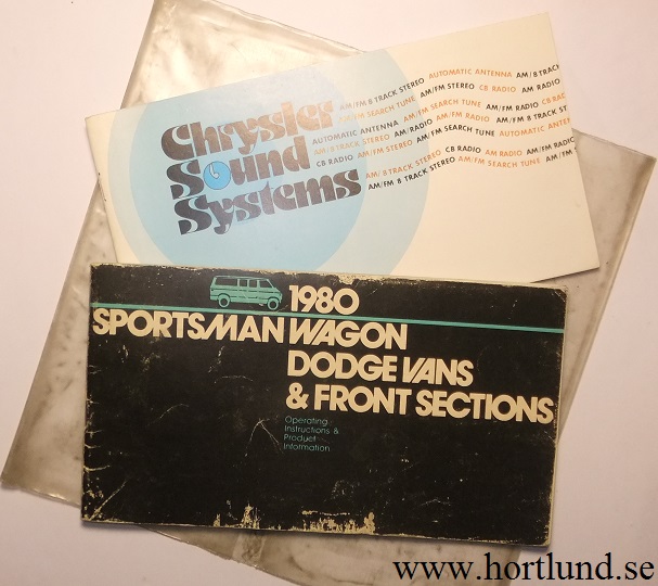 1980 Dodge Van Operating Instructions
