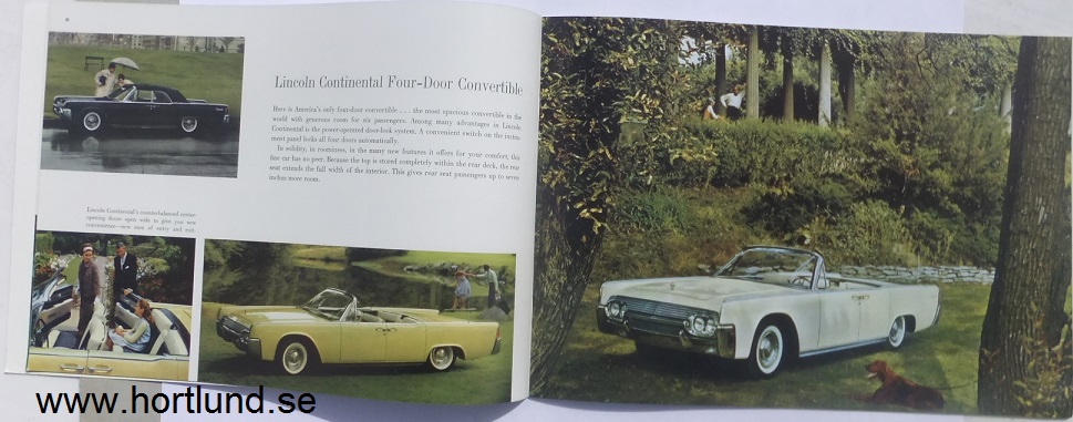 1961 Lincoln Continental broschyr - 2