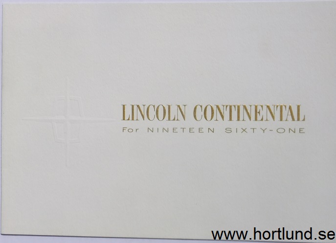 1961 Lincoln Continental broschyr