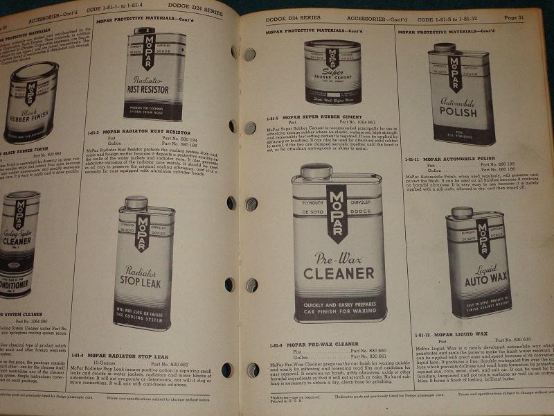 1946-1949 Dodge D24 Passenger Car Parts List - 8