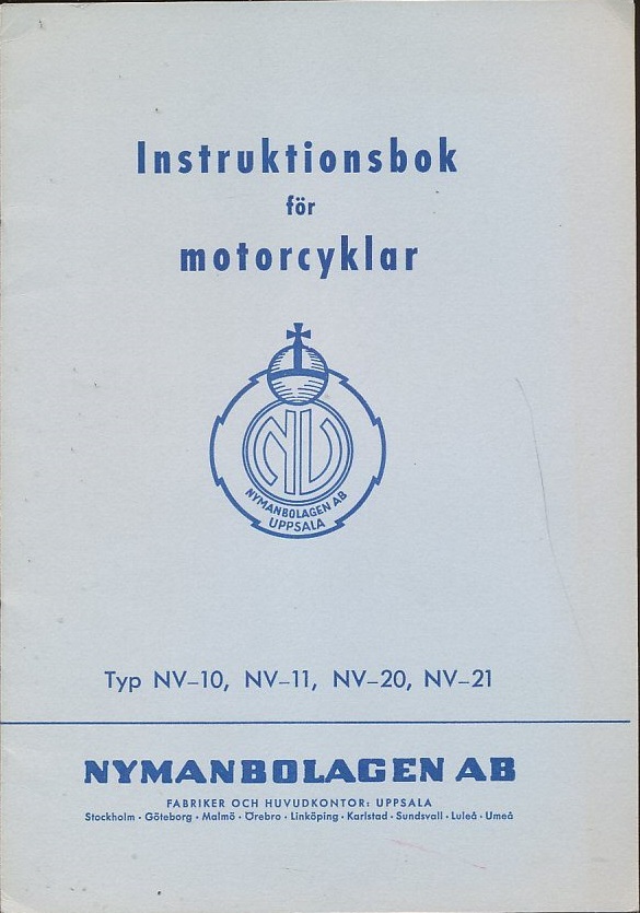 1951 NV-10, 11, 20 och 21 Instruktionsbok