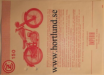 1953-1954 CZ 150 broschyr
