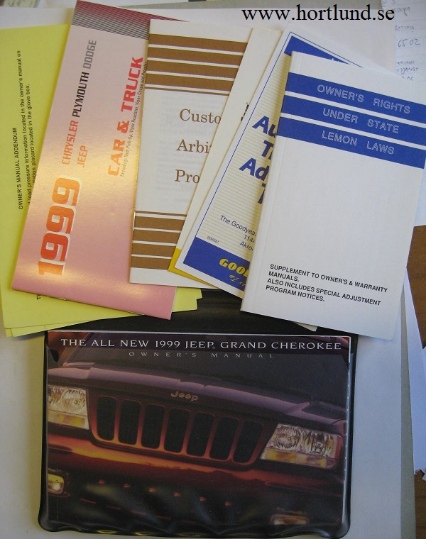 1999 Jeep Grand Cherokee Owner's Manual