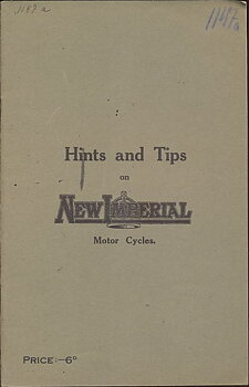 1928-1930 New Imperial 250-350 cc Instruktionsbok