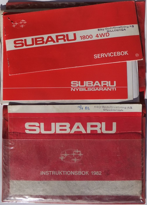 1982 Subaru 1300 1600 1800 Instruktionsbok set