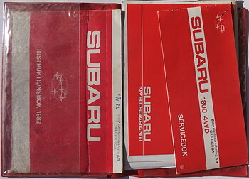 1982 Subaru 1300 1600 1800 Instruktionsbok set