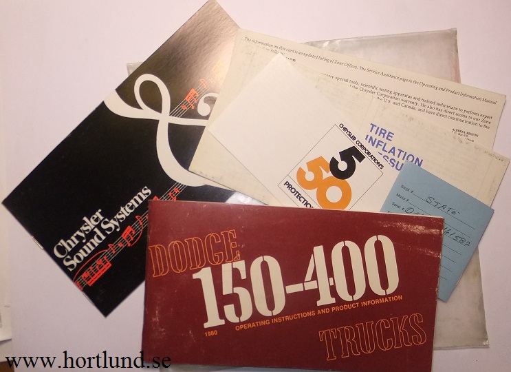1980 Dodge Truck 100-400 Operating Instructions