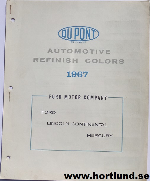 1967 Ford, Mercury och Lincoln lackkarta