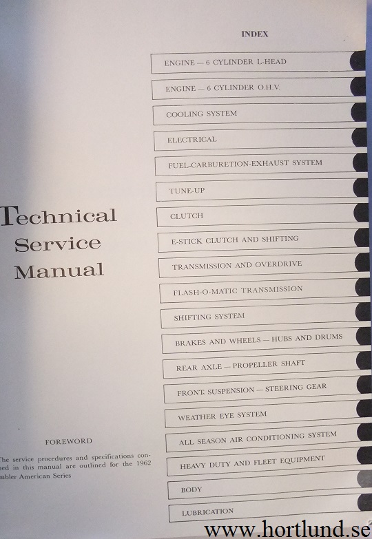 1962 Rambler American Technical Service Manual - 2