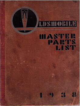 1938 Oldsmobile Master Parts List Reservdelskatalog