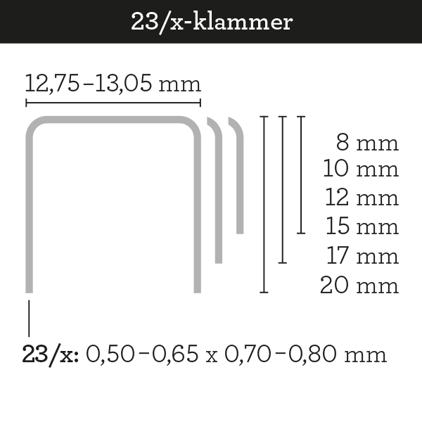 Skrebba staples type 23 - for block - 2