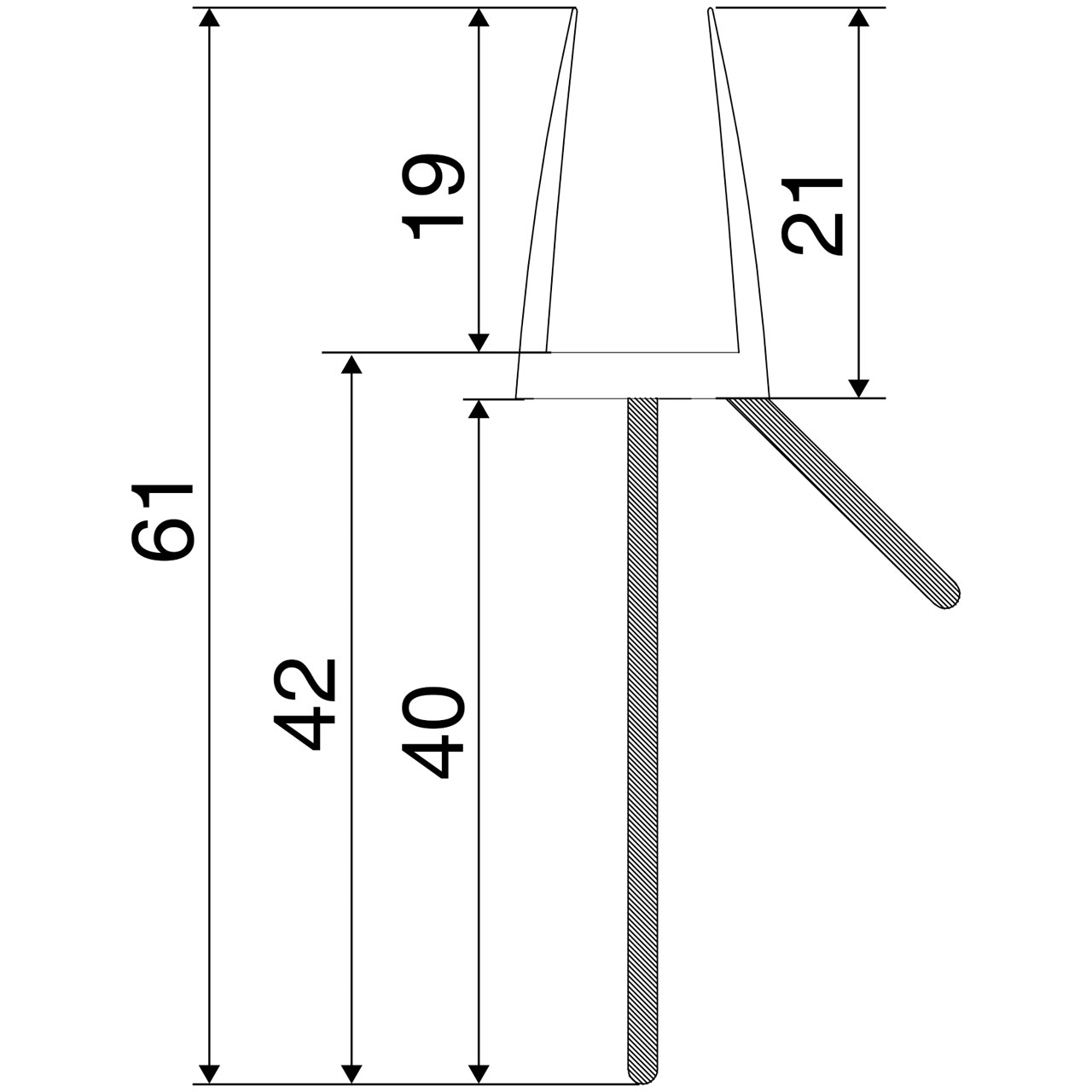 Släplist 40 mm (svart) - 2