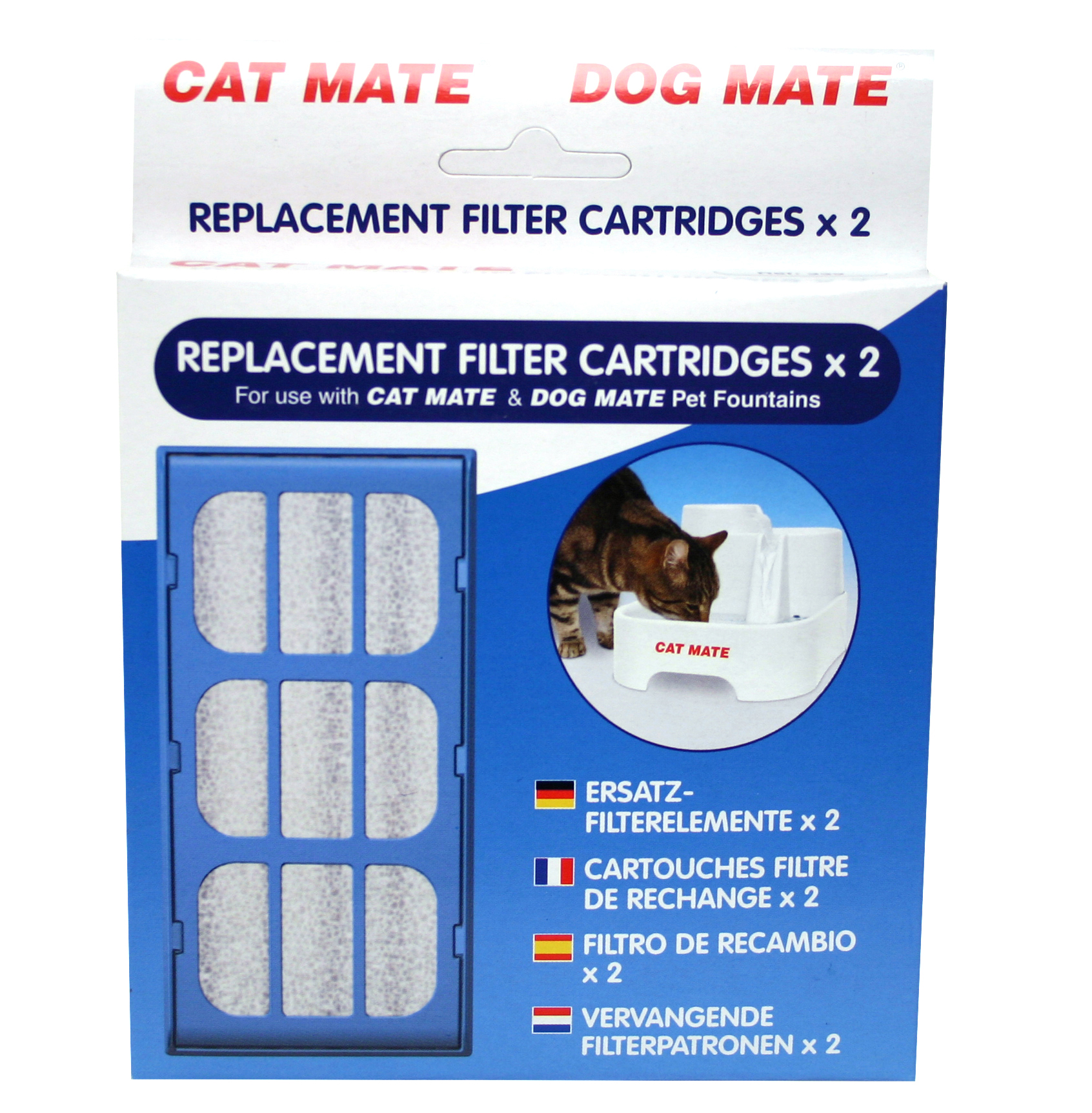Cat Mate vattenfontän filter 2pack Supercat.se Kattbutik