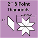 Pappersmall - 2" 8 Point-45 graders Diamonds (romb), 75st
