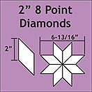 Pappersmall - 2" 8 Point-45 graders Diamonds (romb), 75st