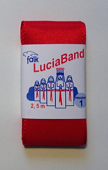 Band, rött, 4 cm brett - Jul, Lucia, Dekor