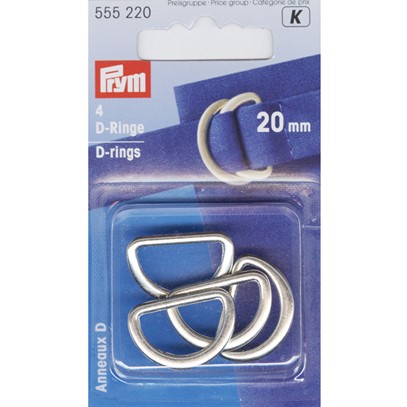 D-ringar nickel 20 mm, 4-pack