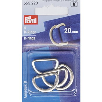 D-ringar nickel 20 mm, 4-pack