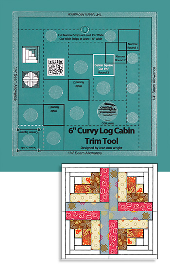 Creative Grids® Non-Slip 6" Curvy Log Cabin Trim Tool