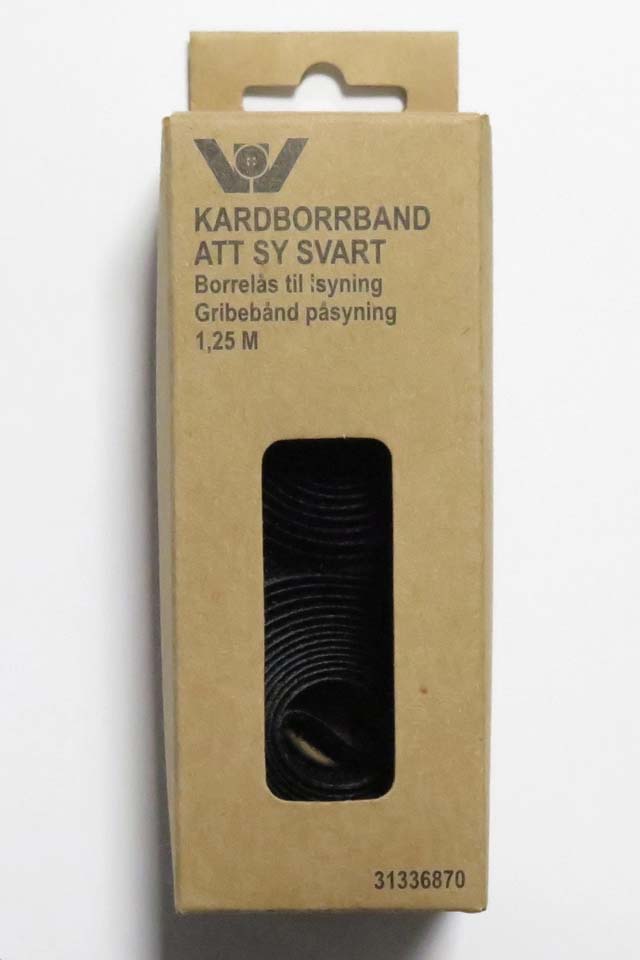 Kardborre 18 mm bred (svart)