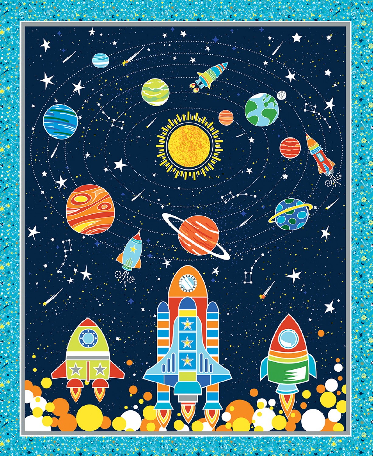 All Systems Glow - Mörkblå Panel ca 85 x 110 cm - lyser i mörkret.