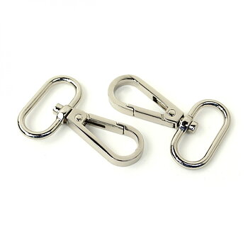 Väsktillbehör - 2st Swivel Hooks 1" Nickel - Karbinhakar vridbara