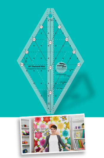 60° Mini Diamond Linjal - Creative Grids Non-Slip