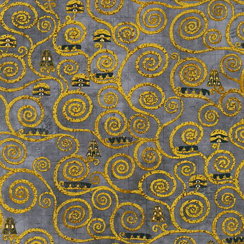 Tyg - Swirls Charcoal - Gustav Klimt