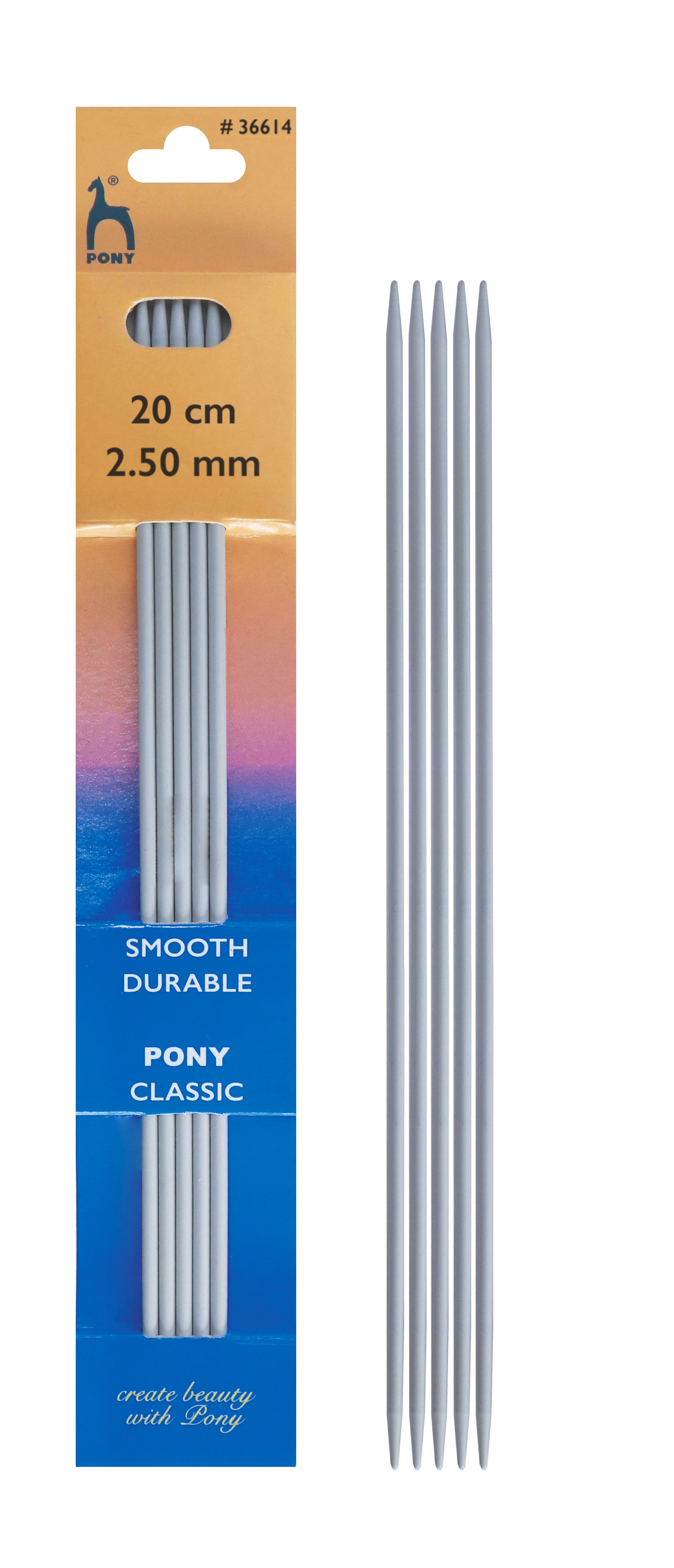 PONY - Strumpstickor, metall 2,5 mm