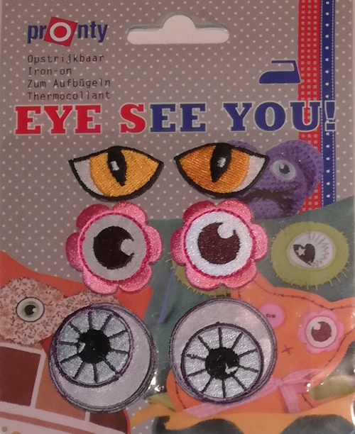 Tygmärke - Eye See You - 3 olika, påstrykningsbart.