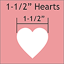Pappersmall - 1-1/2" Hearts / Hjärtan, 25st
