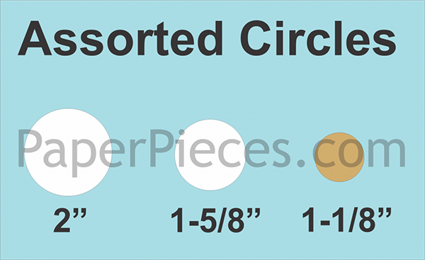 Pappersmall - Assorted Circles: 2" 1-5/8" and 1-1/8" Cirklar, 75st - 2