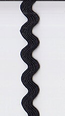 Svart sicksack (9 mm)