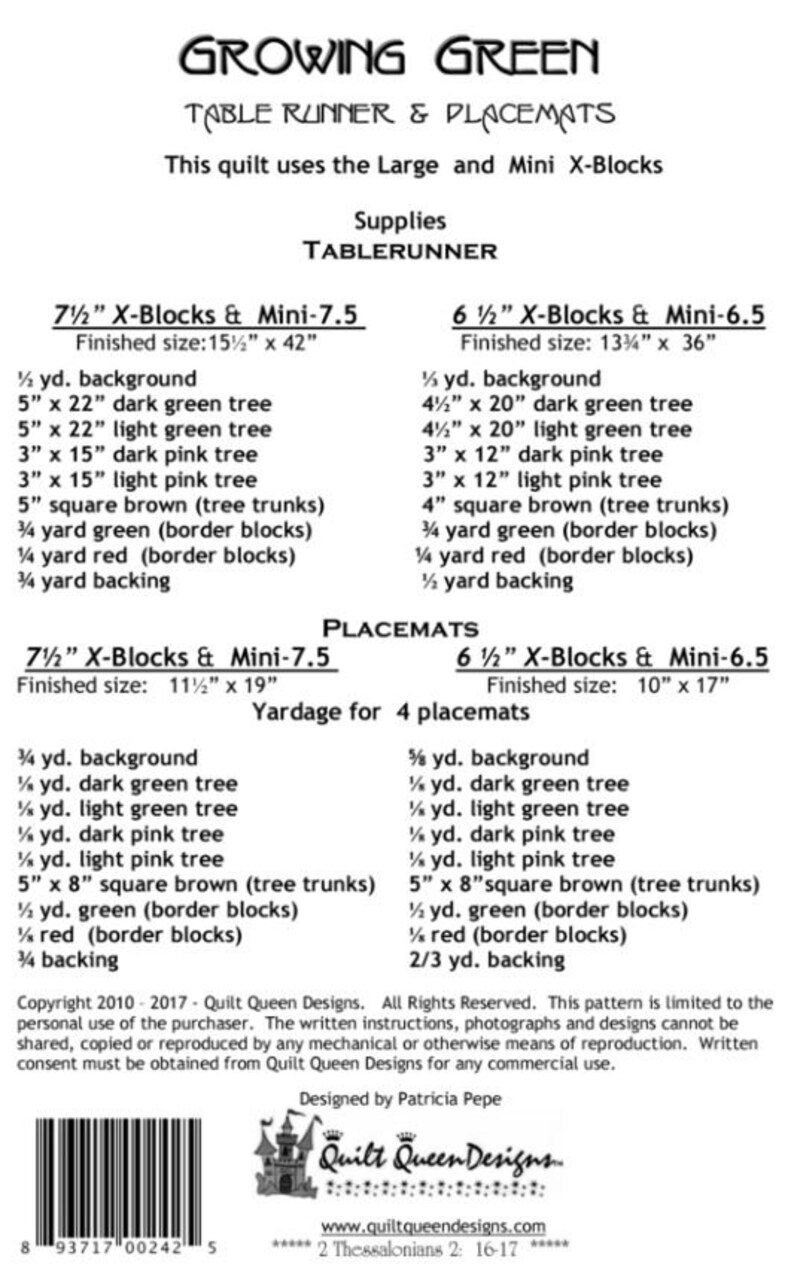 Mönster: Growing Green - X-blocks - 2