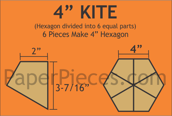 Pappersmall - 4" Hexagon Kite, 24st - 2