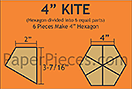 Pappersmall - 4" Hexagon Kite, 24st