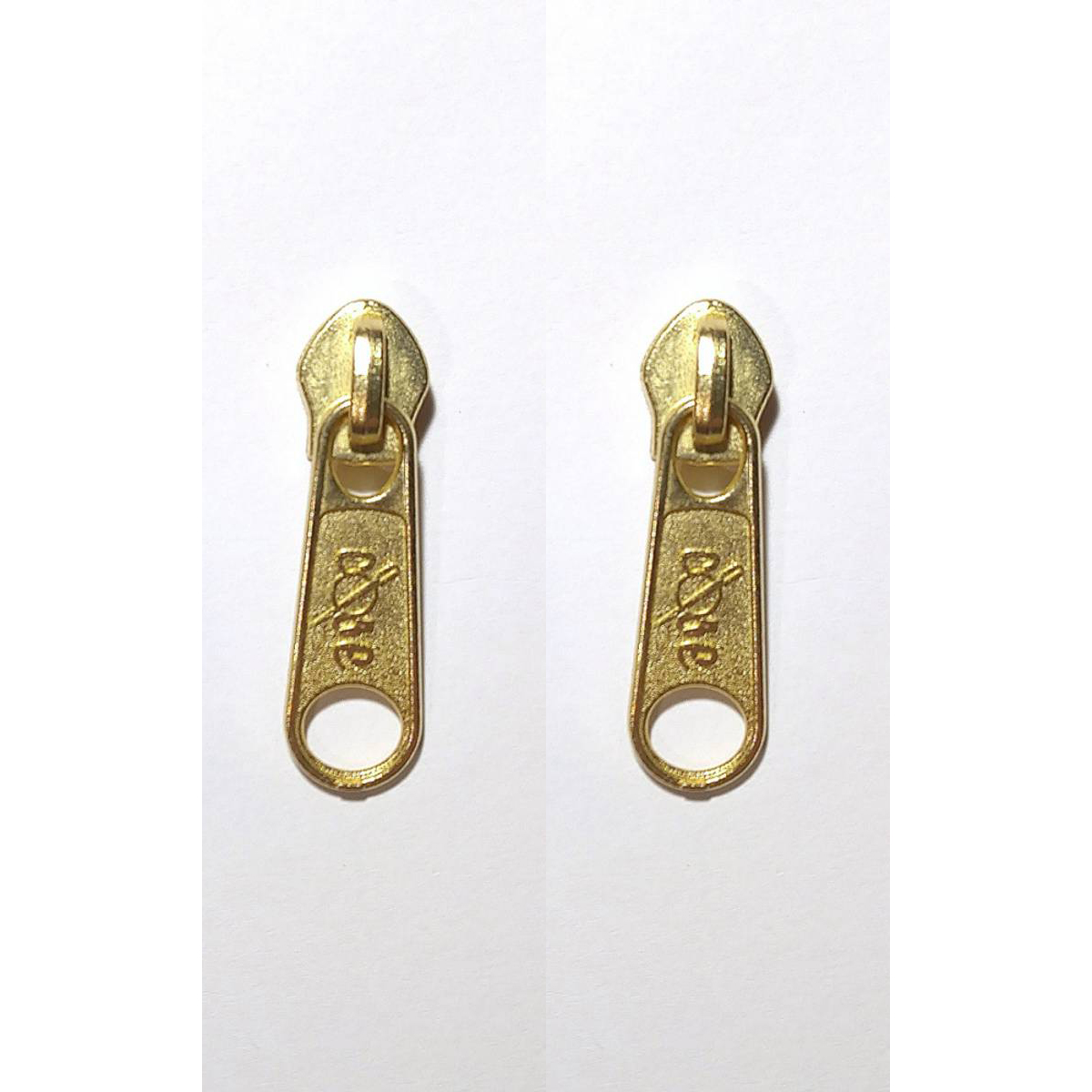 Kläppar - Löpare "non-lock" till dragkedja 6 mm spiral, guld, 2st