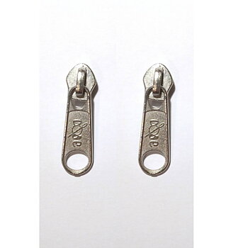 Kläppar - Löpare "non-lock" till dragkedja 6 mm spiral, silver, 2st