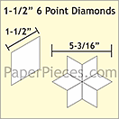 Pappersmall - 1½" 6 Point-60 graders Diamonds (romb), 75st