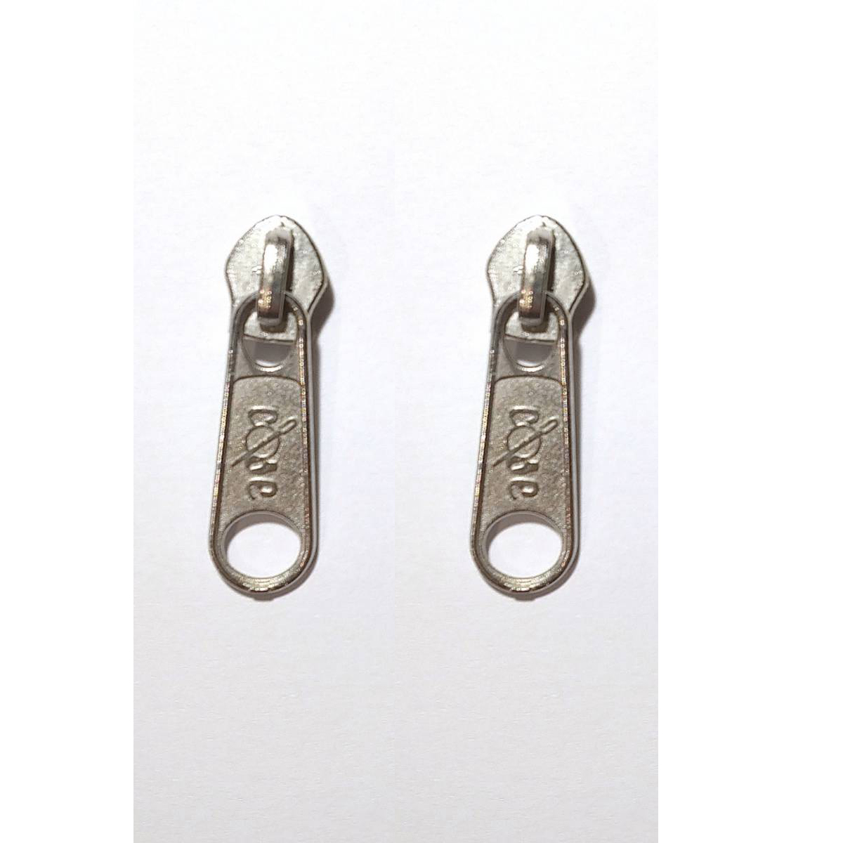 Dragkedja 6 mm spiral, "Metall-lock" svart/silver, metervara - 2